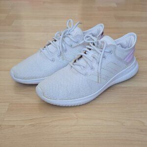Adidas White and Pink Sneakers Cloudfoam QT flex Athletic Shoes Size 9
